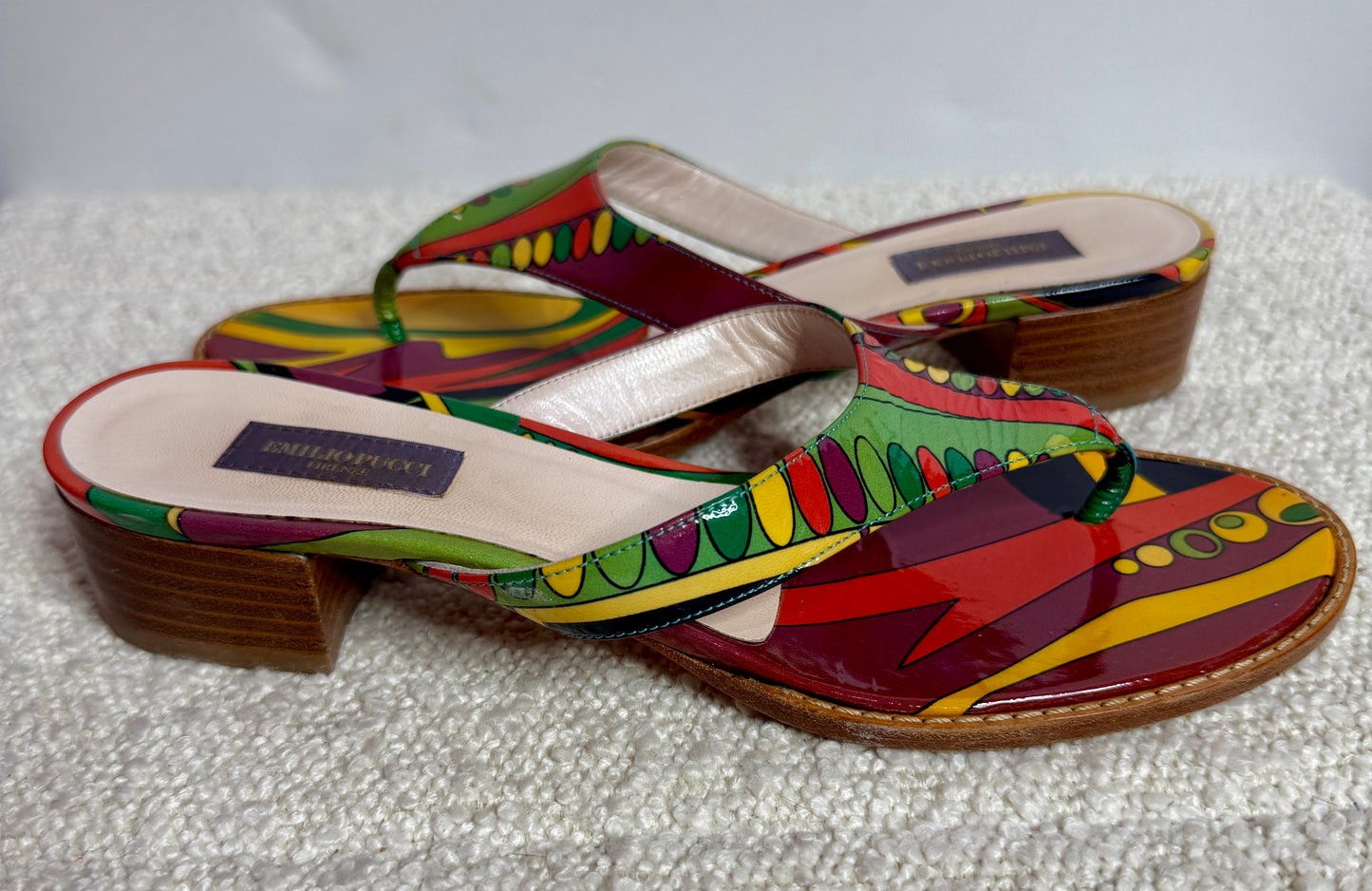 Emillio Pucci Leather Block Heels Sandles 37
