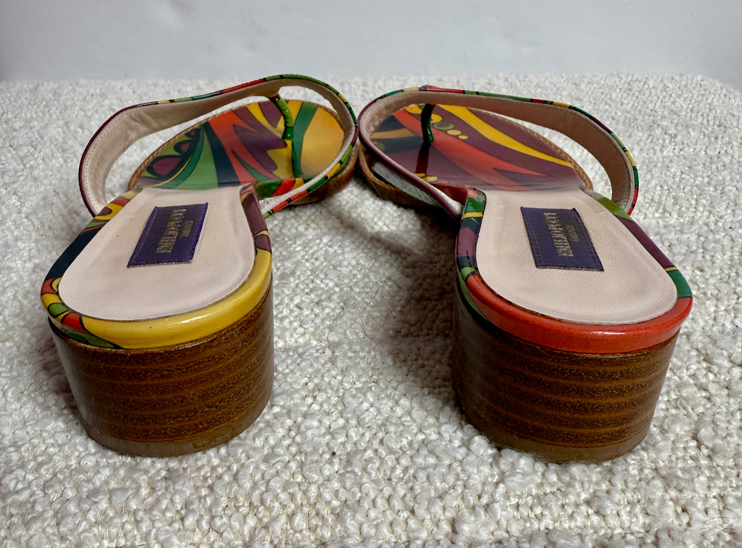 Emillio Pucci Leather Block Heels Sandles 37