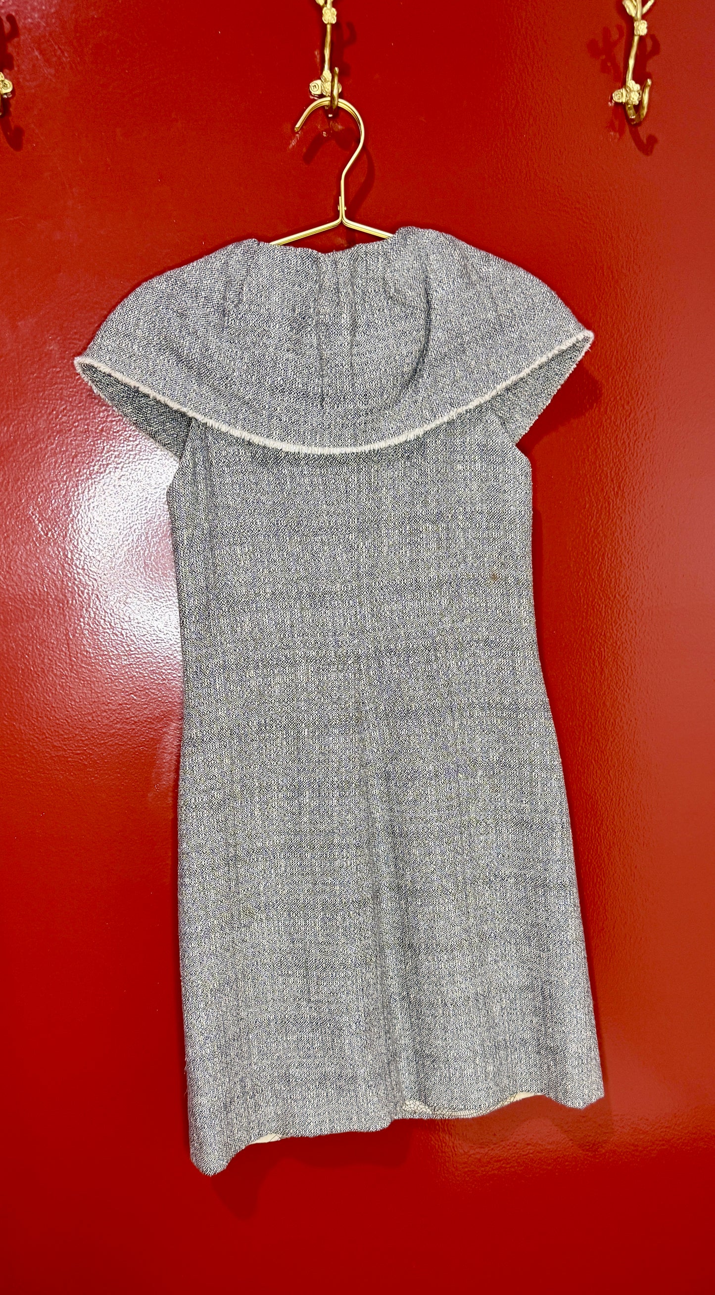 Lela Rose Silver/Black Wool Tweed Dress 0