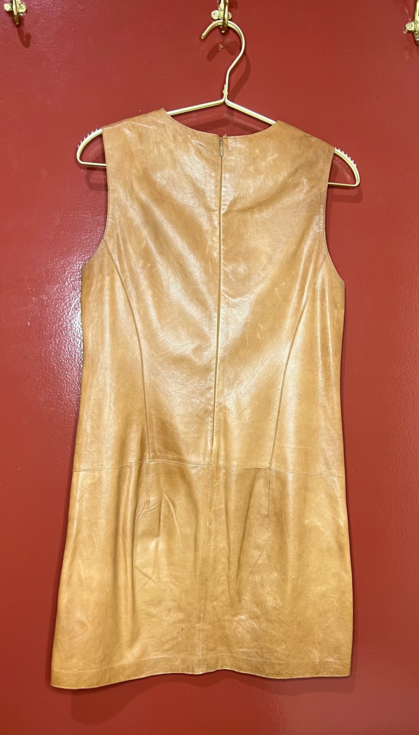 Vince Brown Leather Dress 6