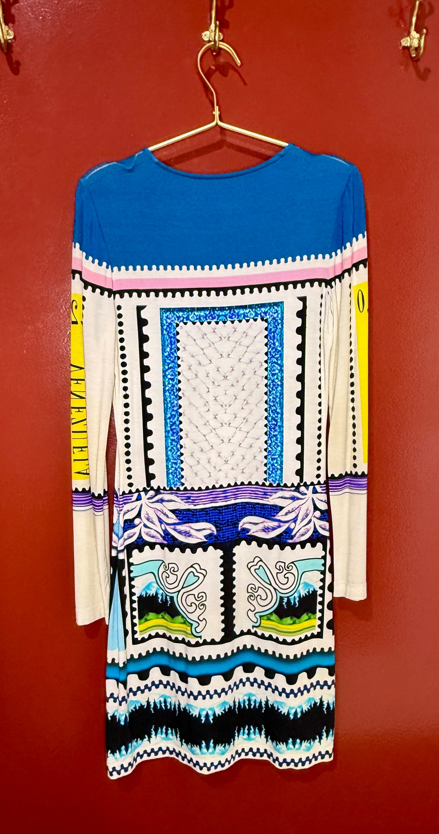 Mary Katrantzou Longsleeve Printed Dress L