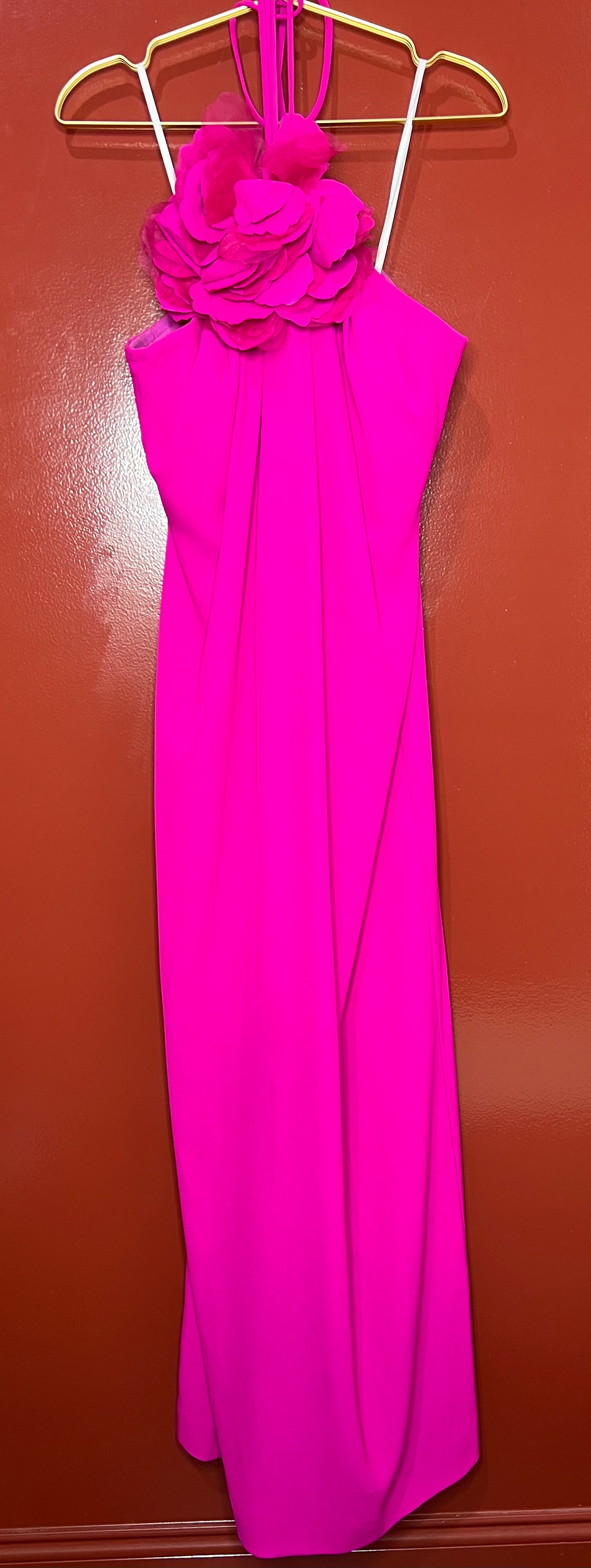 Halston Fuchsia Halter Dress 8