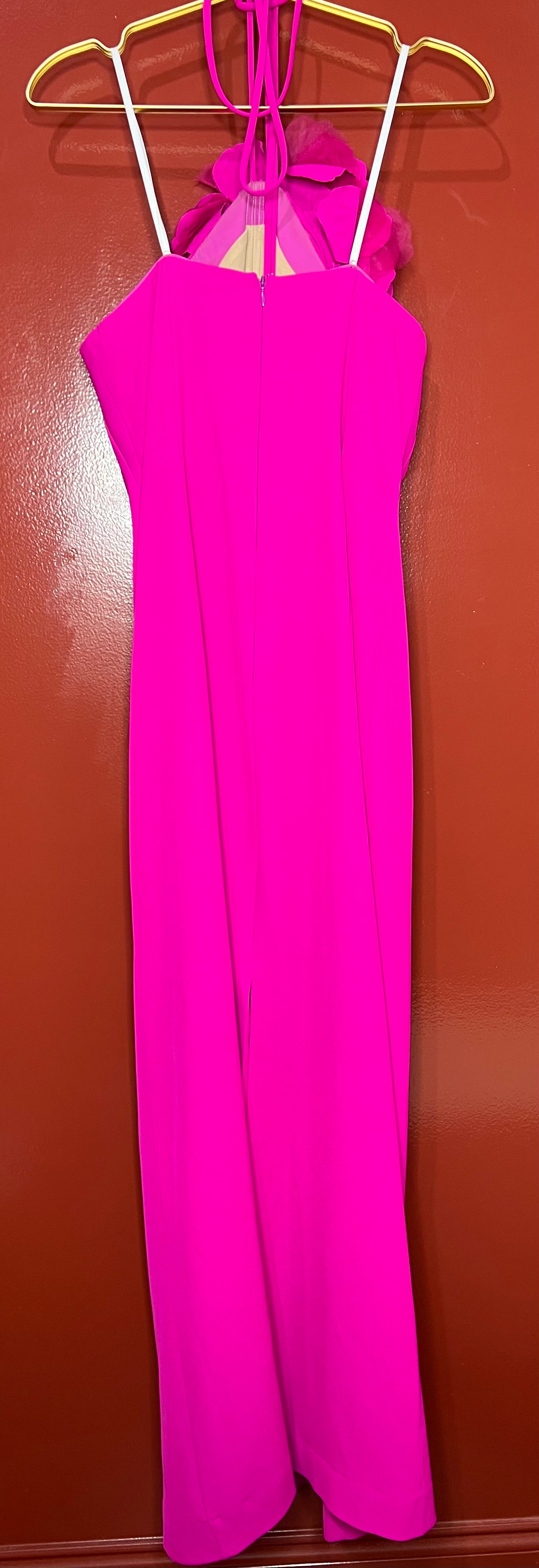 Halston Fuchsia Halter Dress 8