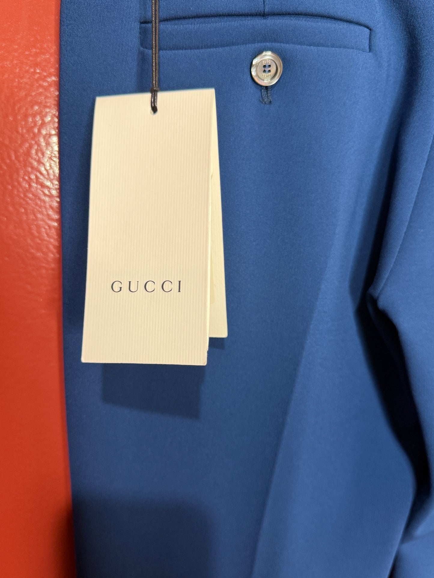 Gucci Blue Agats Compact Stretch Trousers 42