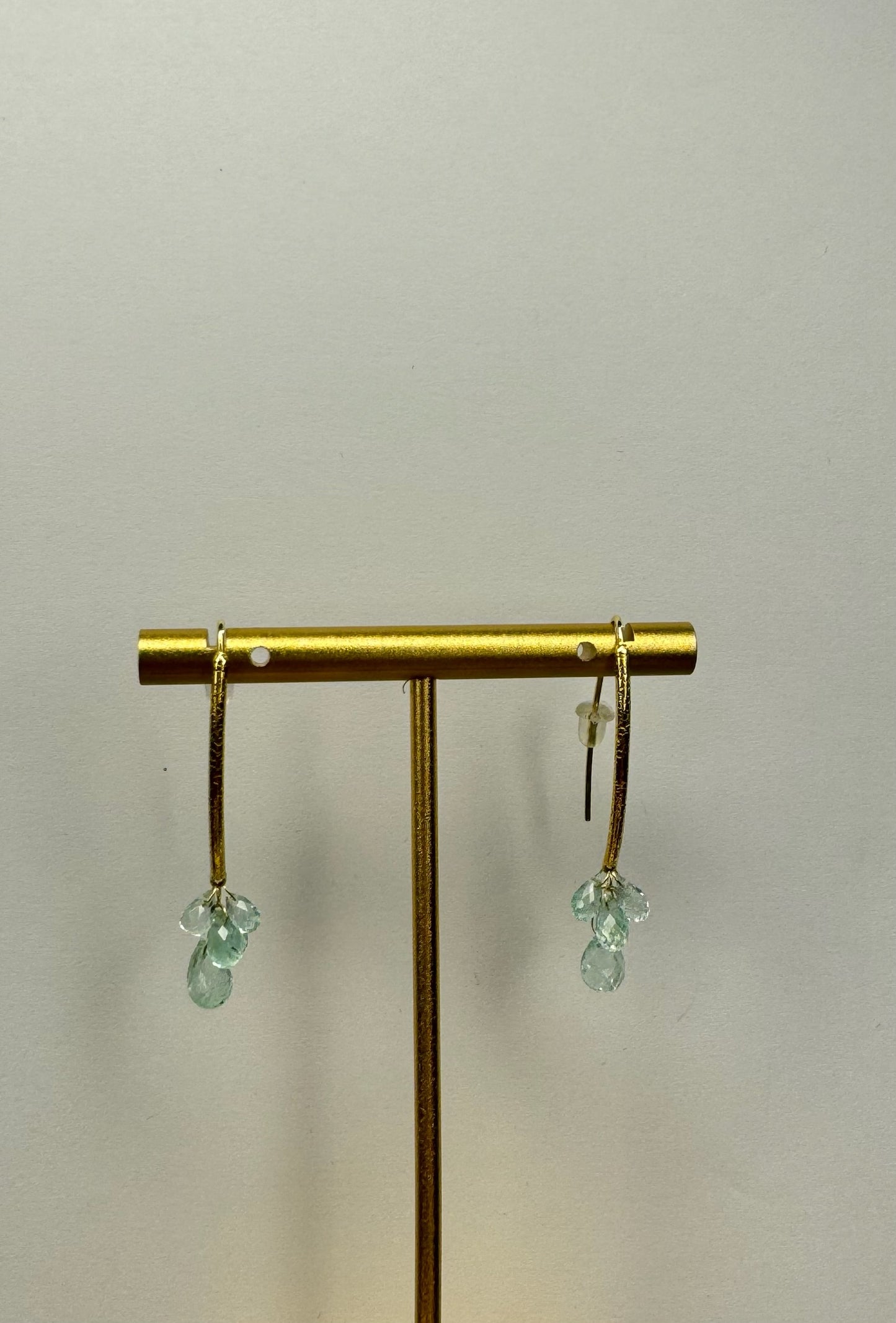 Barbara Heinrich 18K Navette Seafoam Emerald Earrings 5.56 Ct