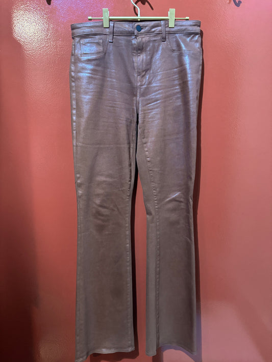 L Agenge Brown Leather Jeans Size 31