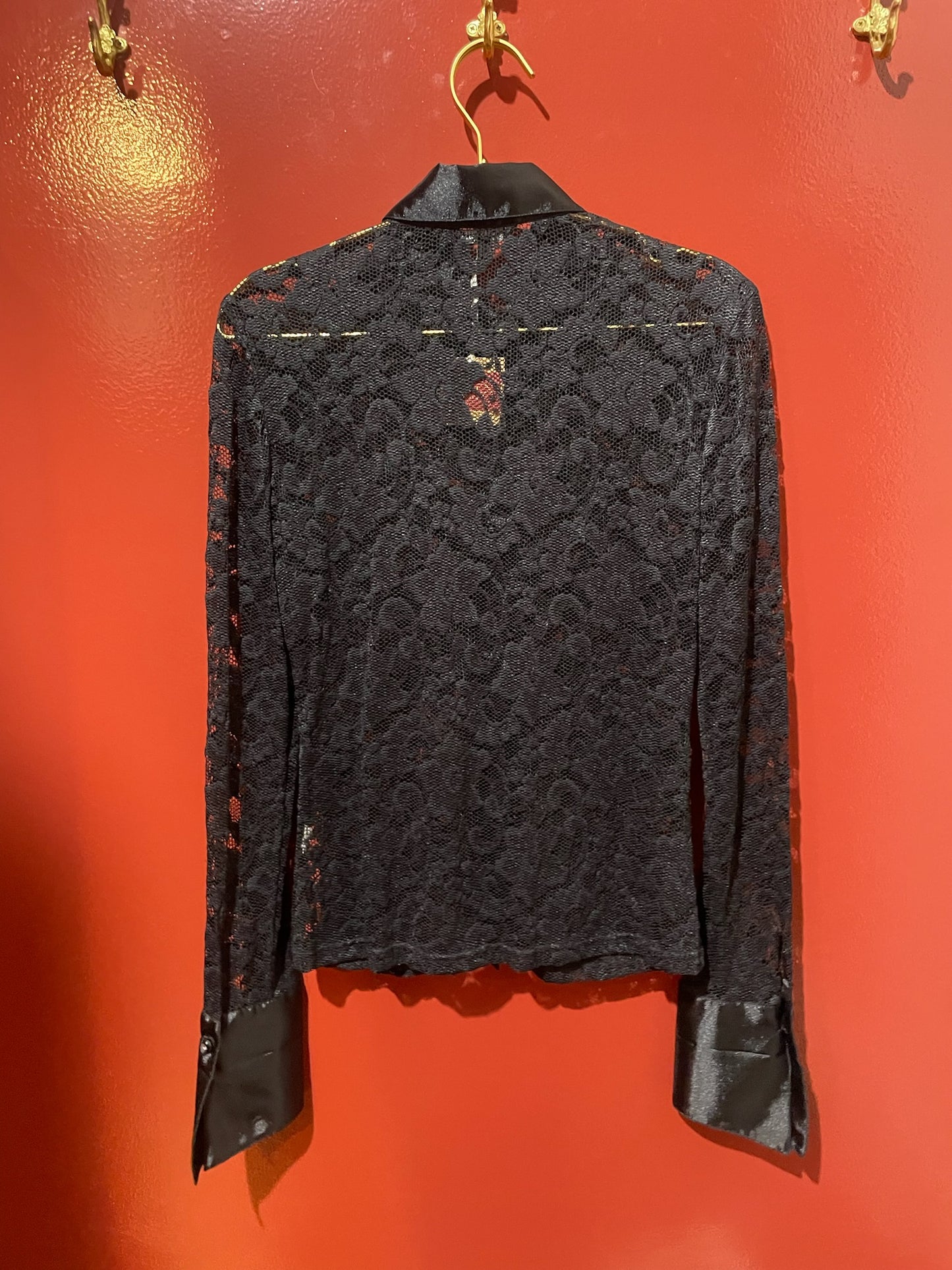 Samuel Dong Black Lace Top S