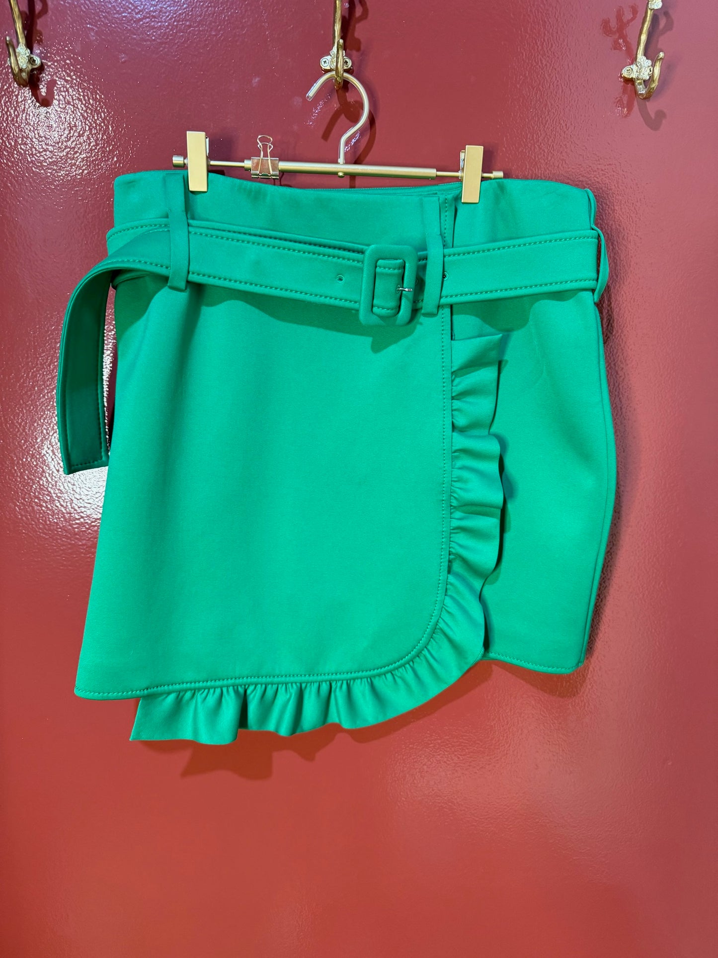 Prada Green Skirt with Ruffle 46