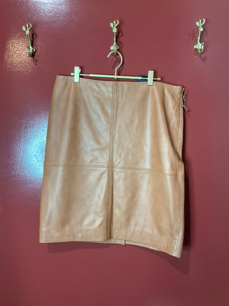 Ralph Lauren Brown Leather Skirt 14