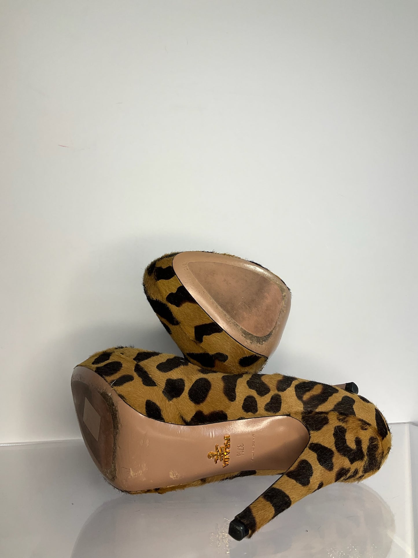 Prada Leopard Platform Heel 37.5