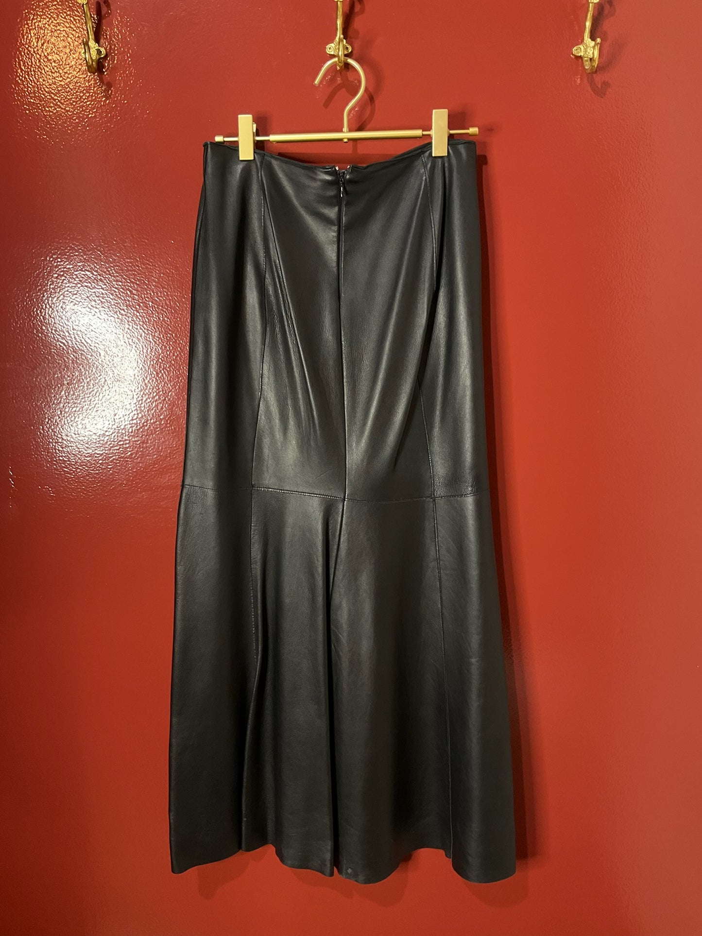 Unbranded Black Leather Long Skirt S