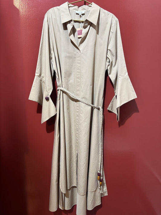 Lafayette 148 Kacki Long Trench Dress