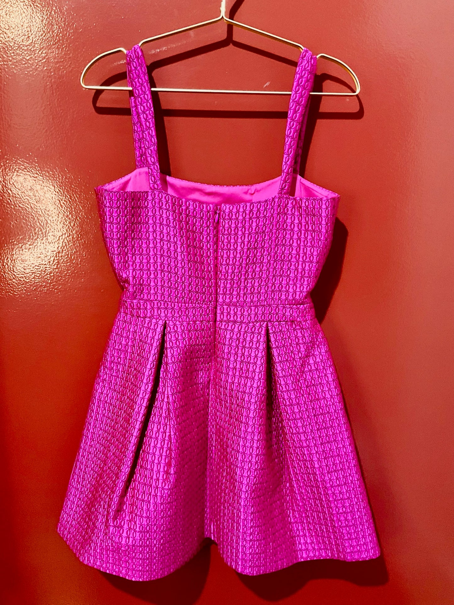 Alexis Square Neck Mini Dress Hot Pink S