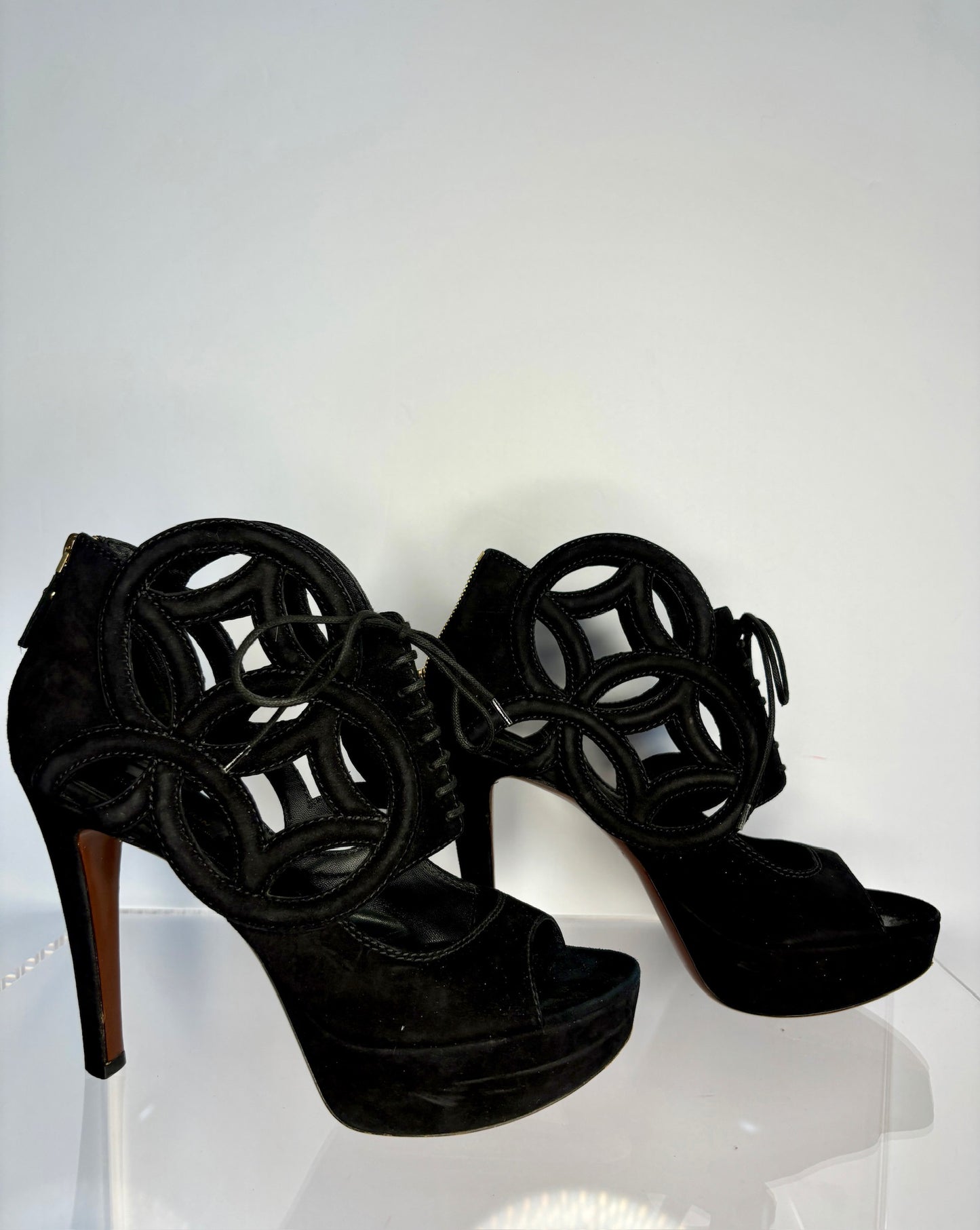 Louis Vuitton Heels Cutout Black 38.5