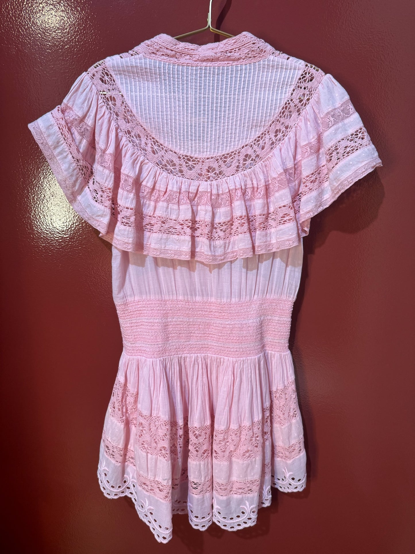 LoveShackFancy pink dress L
