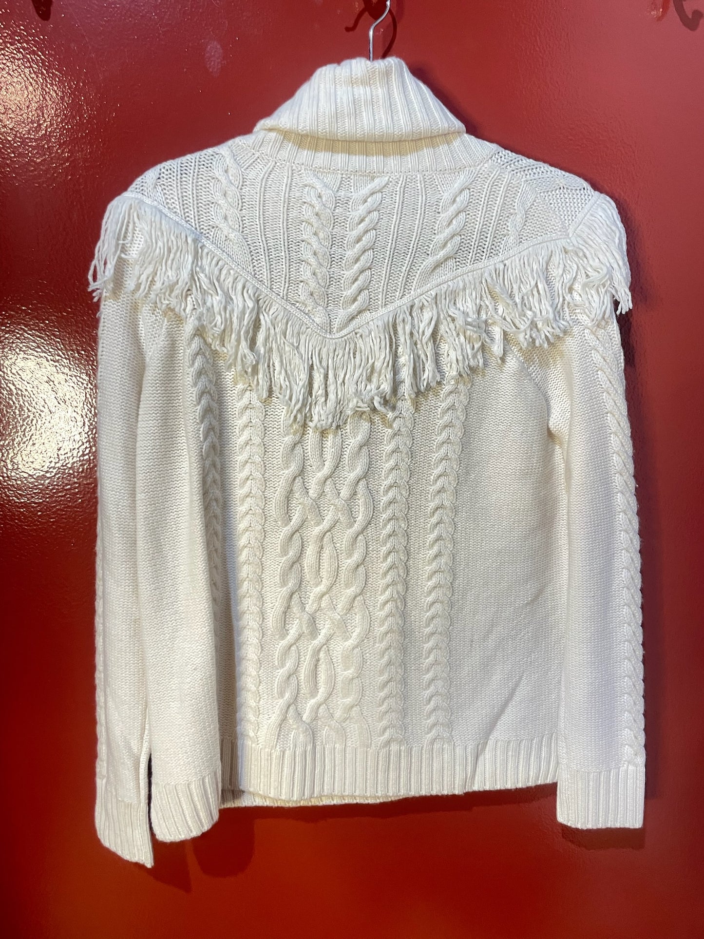 Joie Sweater Ivory Fringe XXS