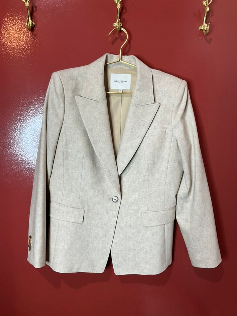 Lafayette 148 Tauper Virgin Wool Blazer 14