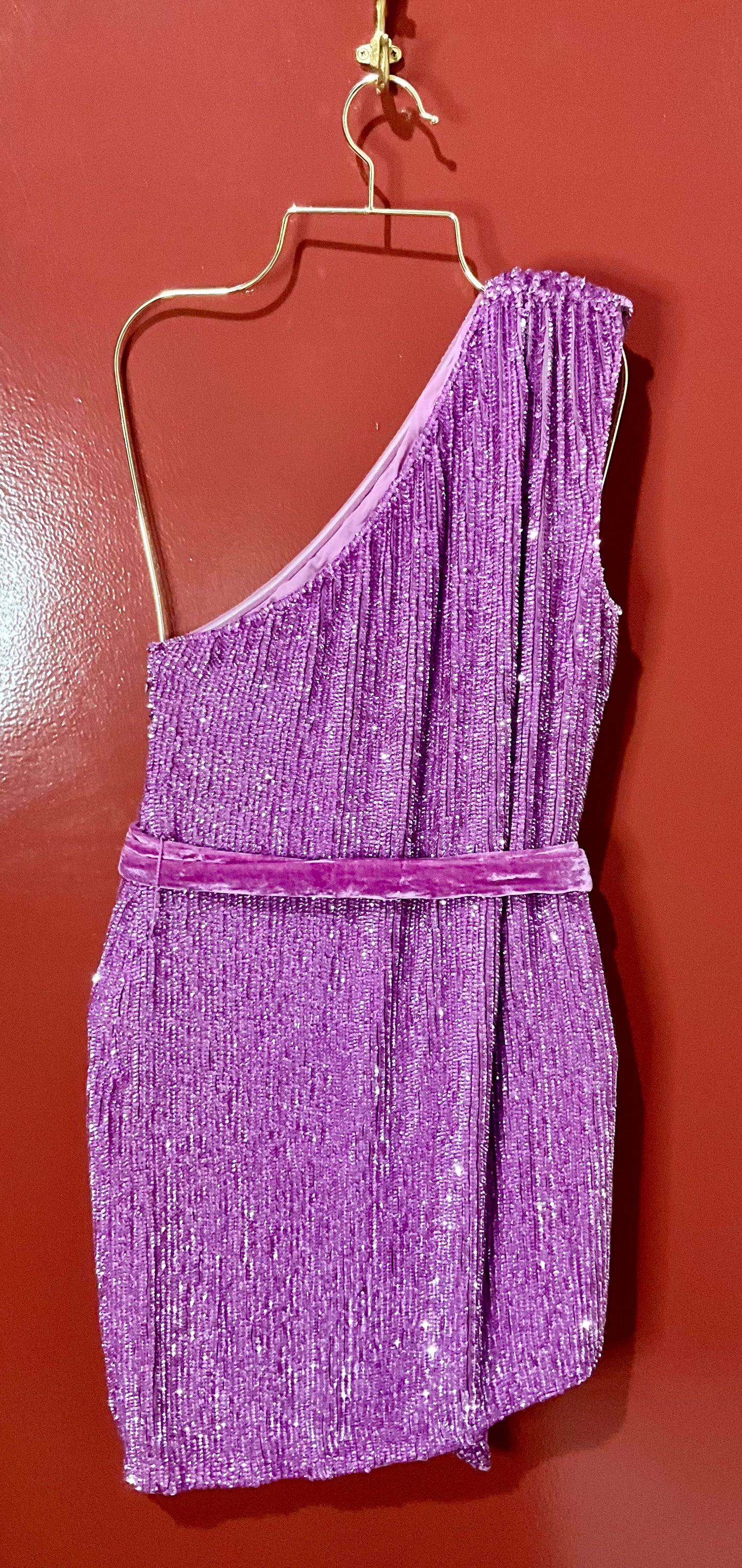 Retrofete Purple Sequim Mini Dress XS