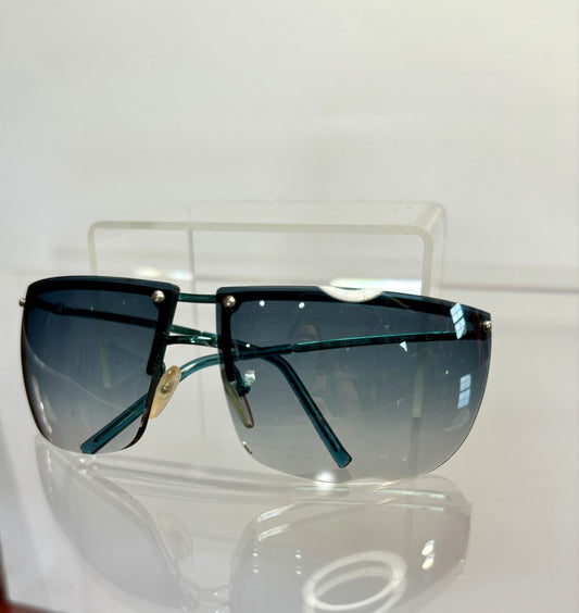 Gucci Blue Tint Rimless Sunglasses