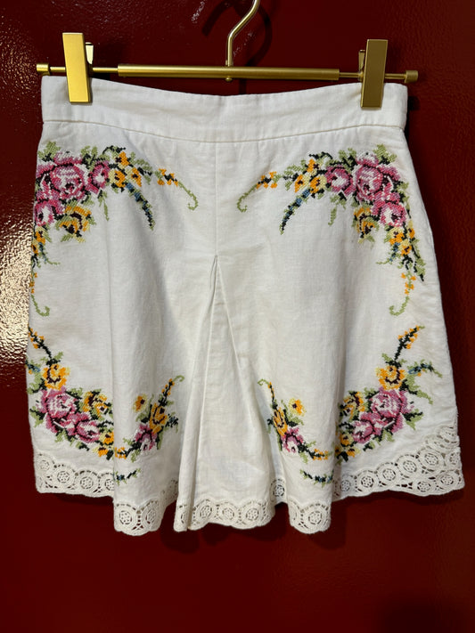 Zimmerman Shorts Linen White Lace 0