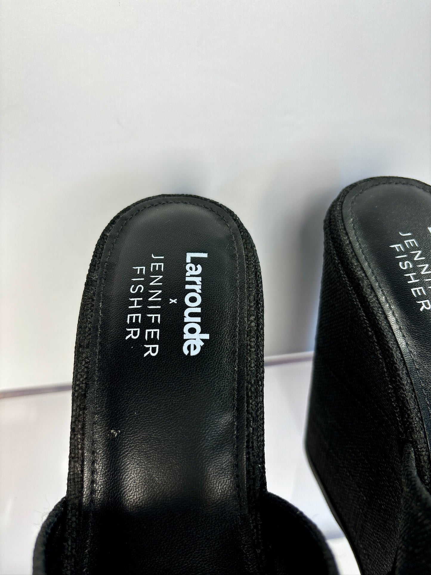larroude mule black plat 7.5