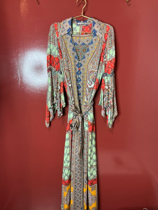 Alice & Olivia Paisley Print Maxi Dress XL