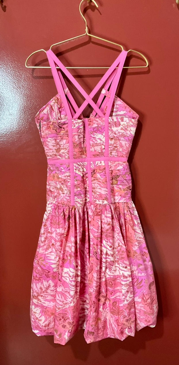 Ulla Johnson Pink/Crm Halter Dress 0