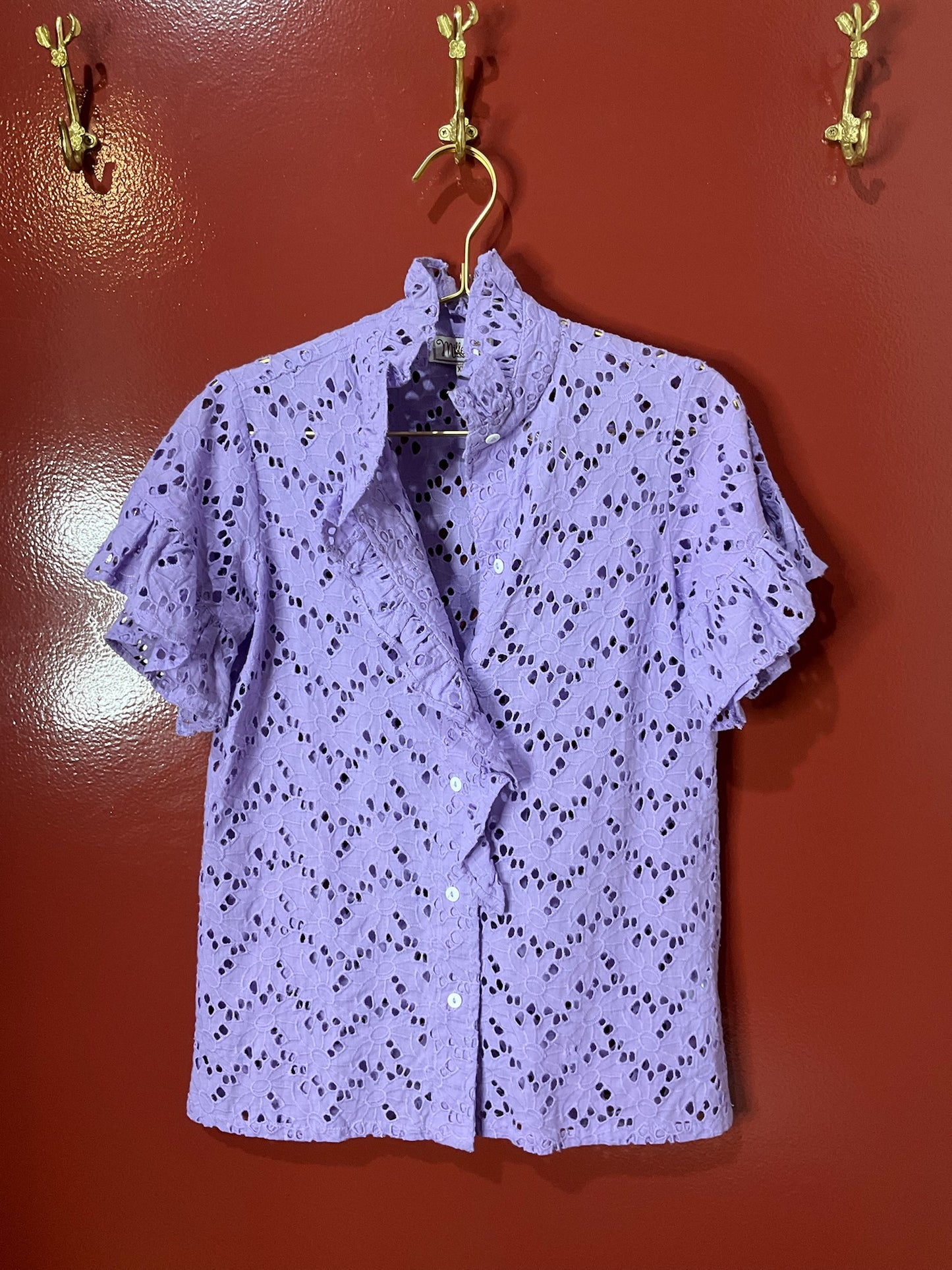 Millie Purple Button Up Top  XXS