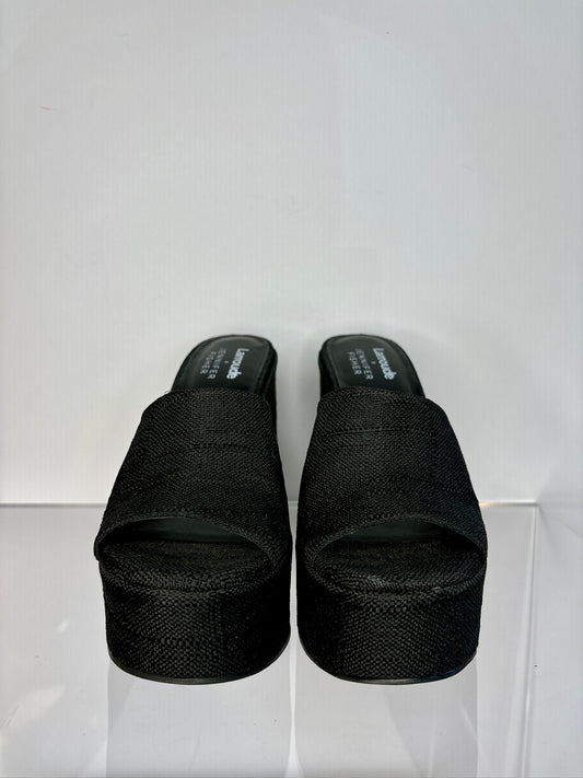 larroude mule black plat 7.5