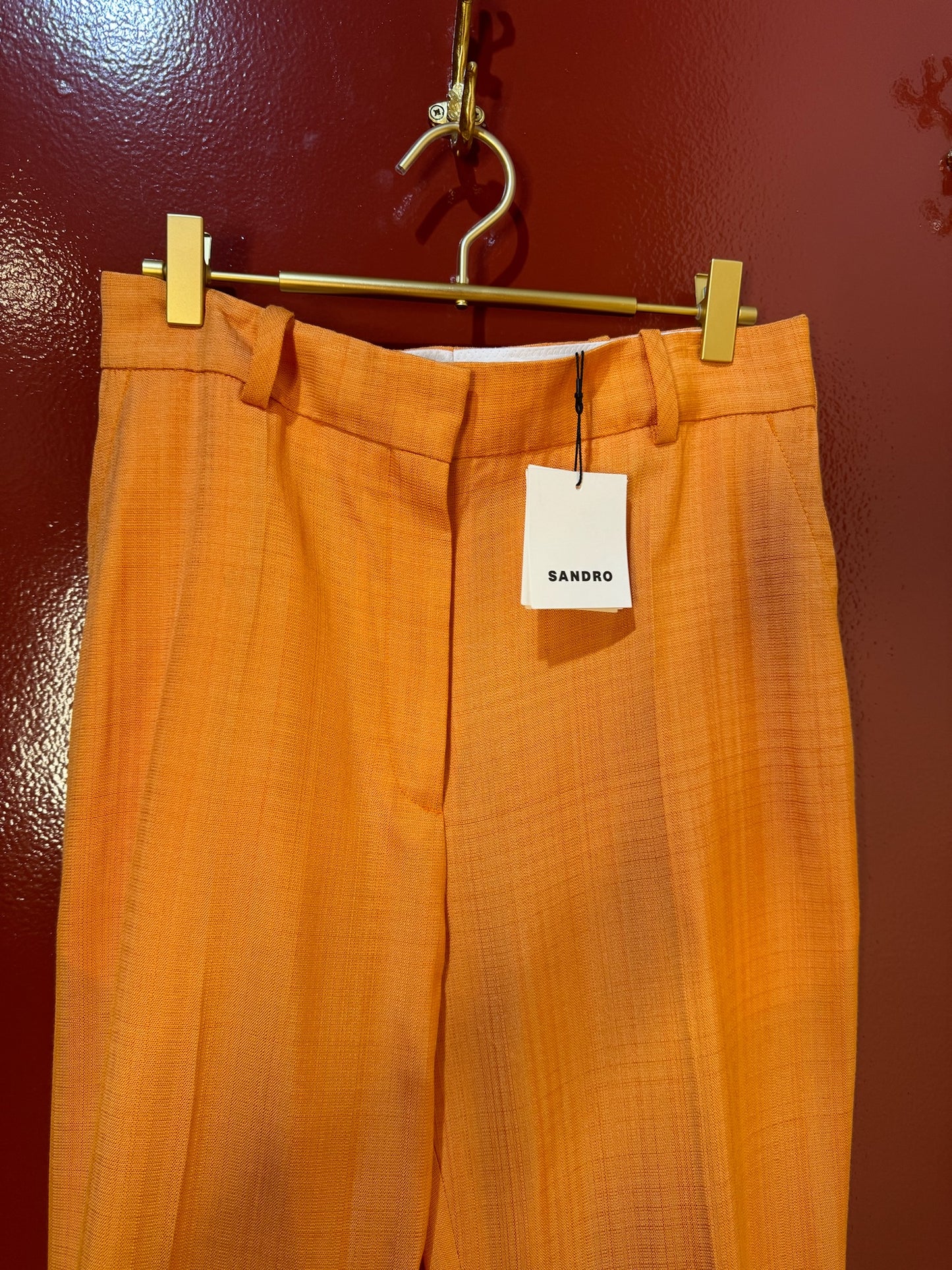 Sandro Wide Leg Orange Pants