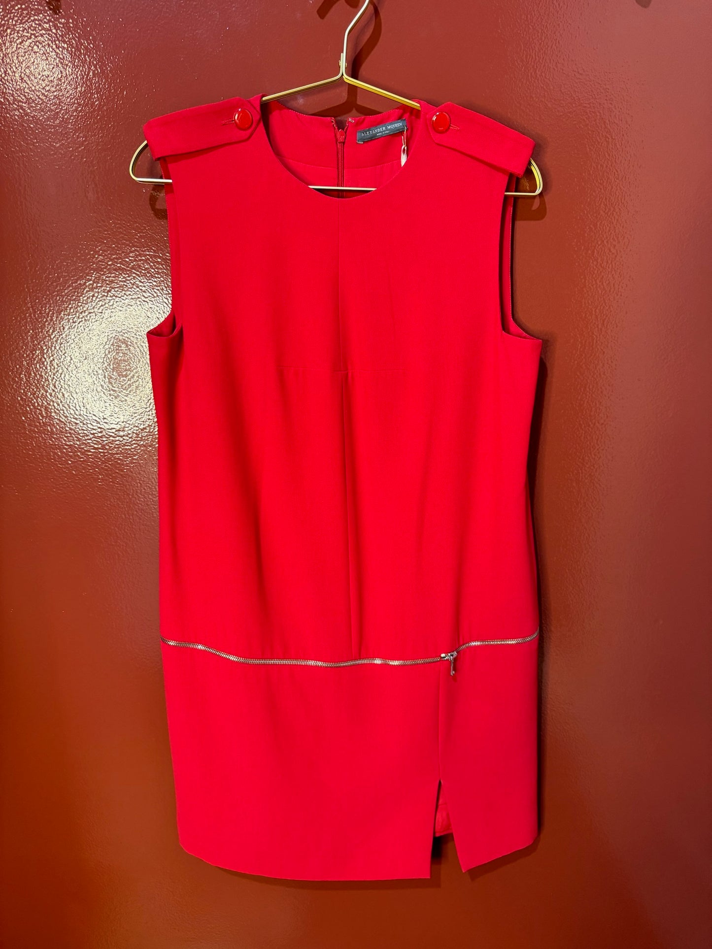 Alexander McQueen Red Shift Dress M