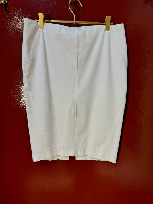 Brunello Cucinelli White Pencil Skirt Large