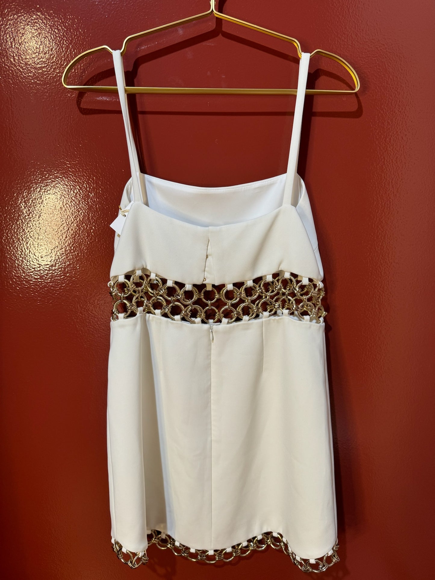 White Alexis Chain Dress Small