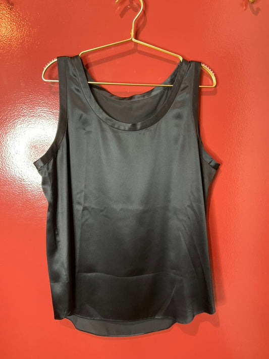 Lafayette 148 Perla Luxe Reversible Silk Tank Black XL