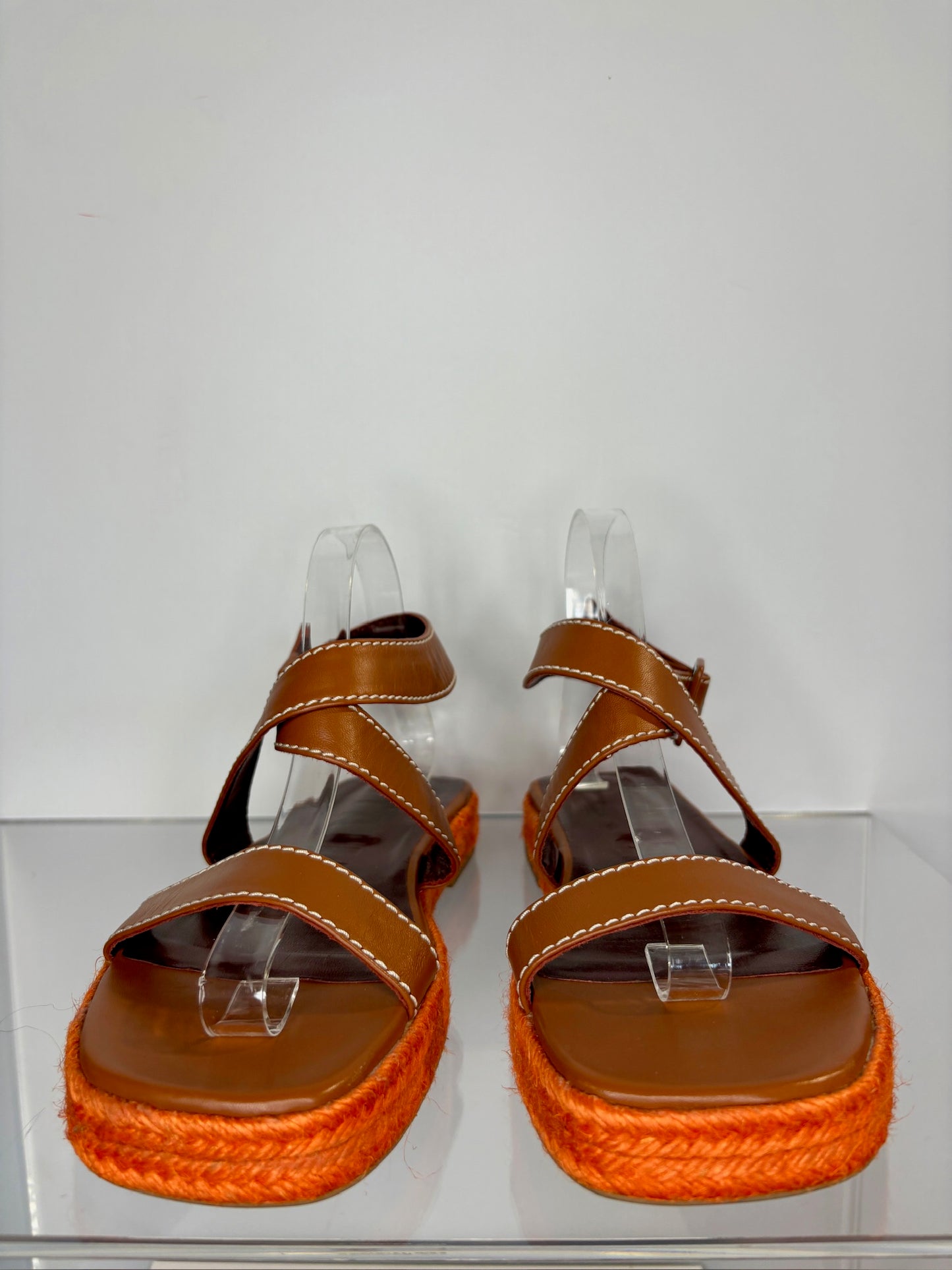 Staud Sandal Orange Brown 40