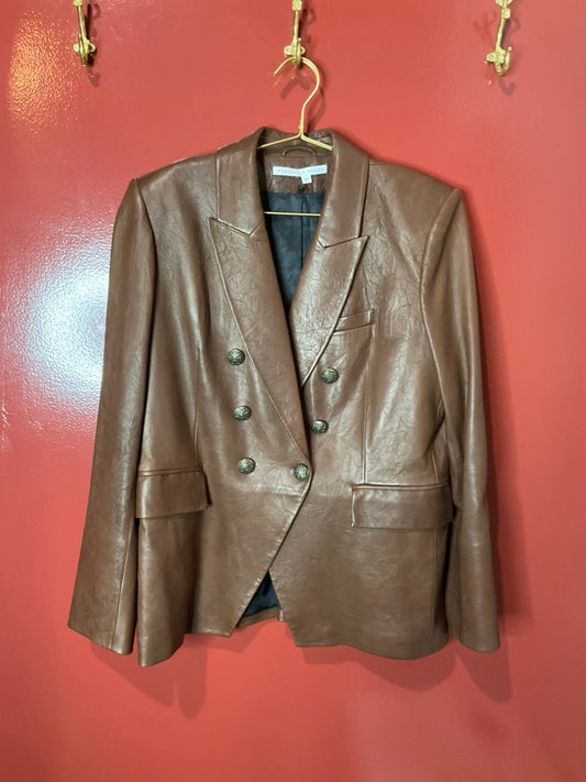 Veronica Beard Brown Leather Blazer