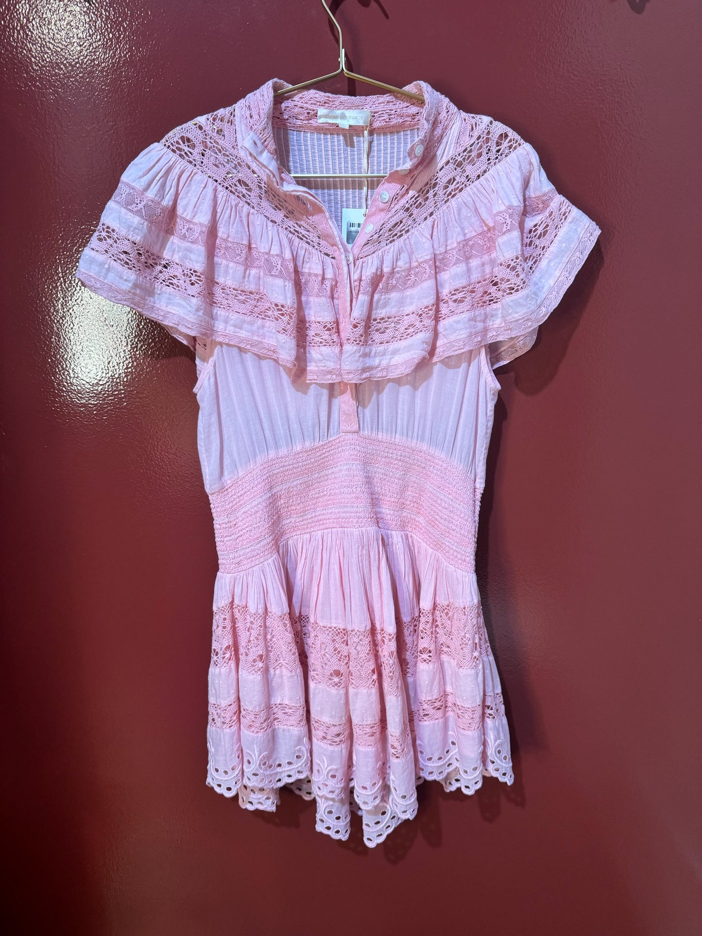 LoveShackFancy pink dress L