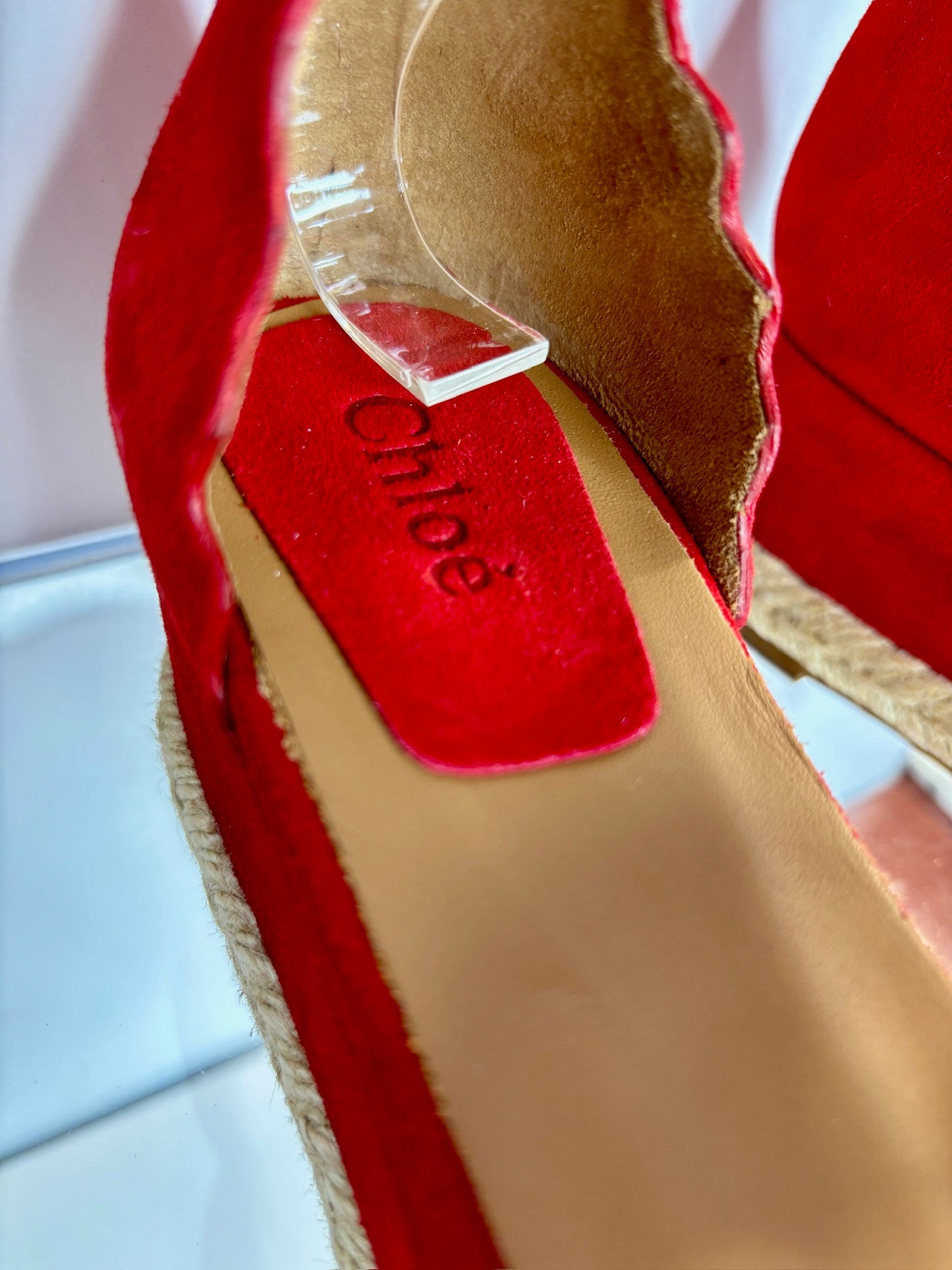 Chloe Red Scalloped Sandal 8.5