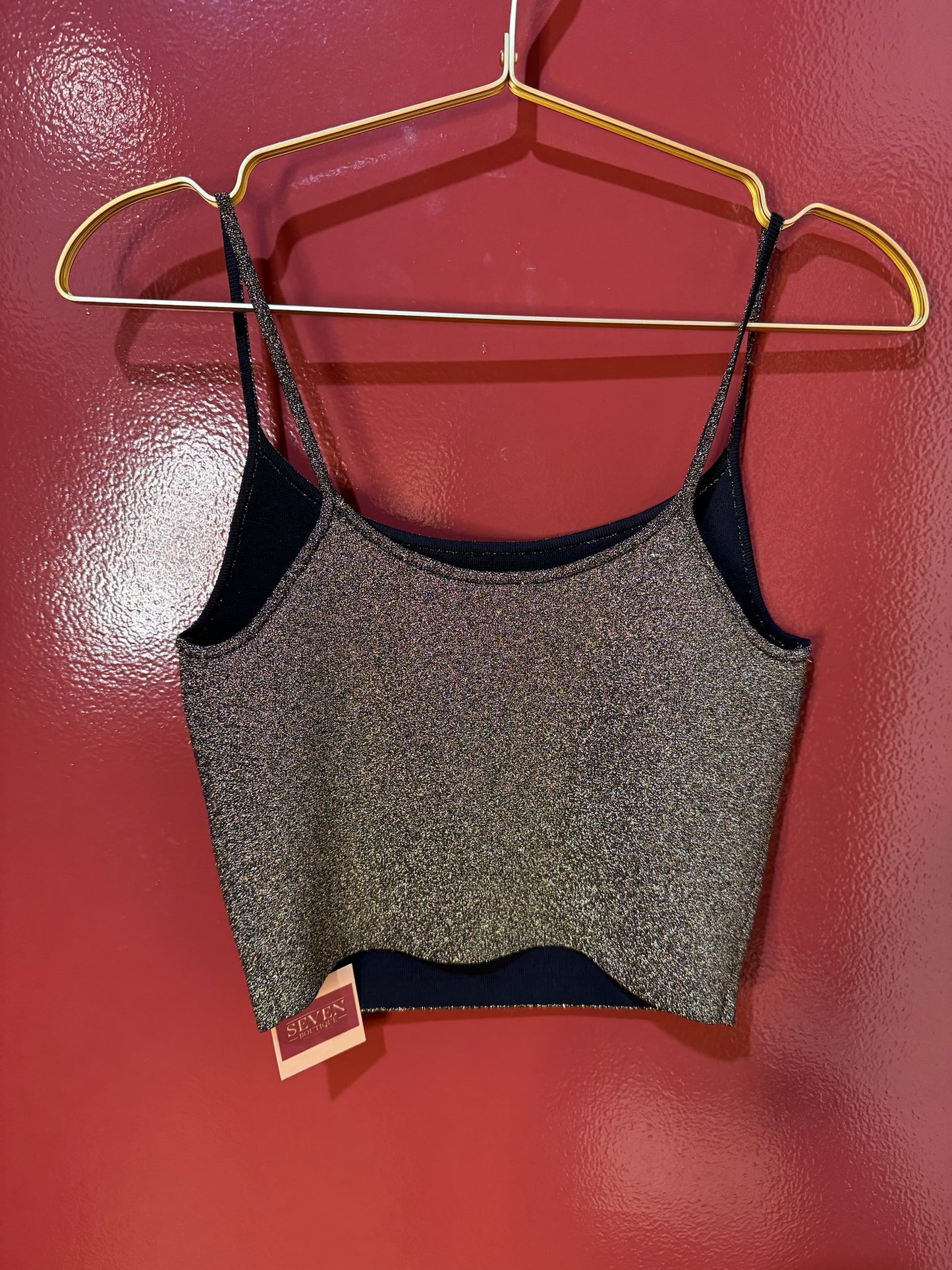 ALC Metallic Crop Top Gold/Black S