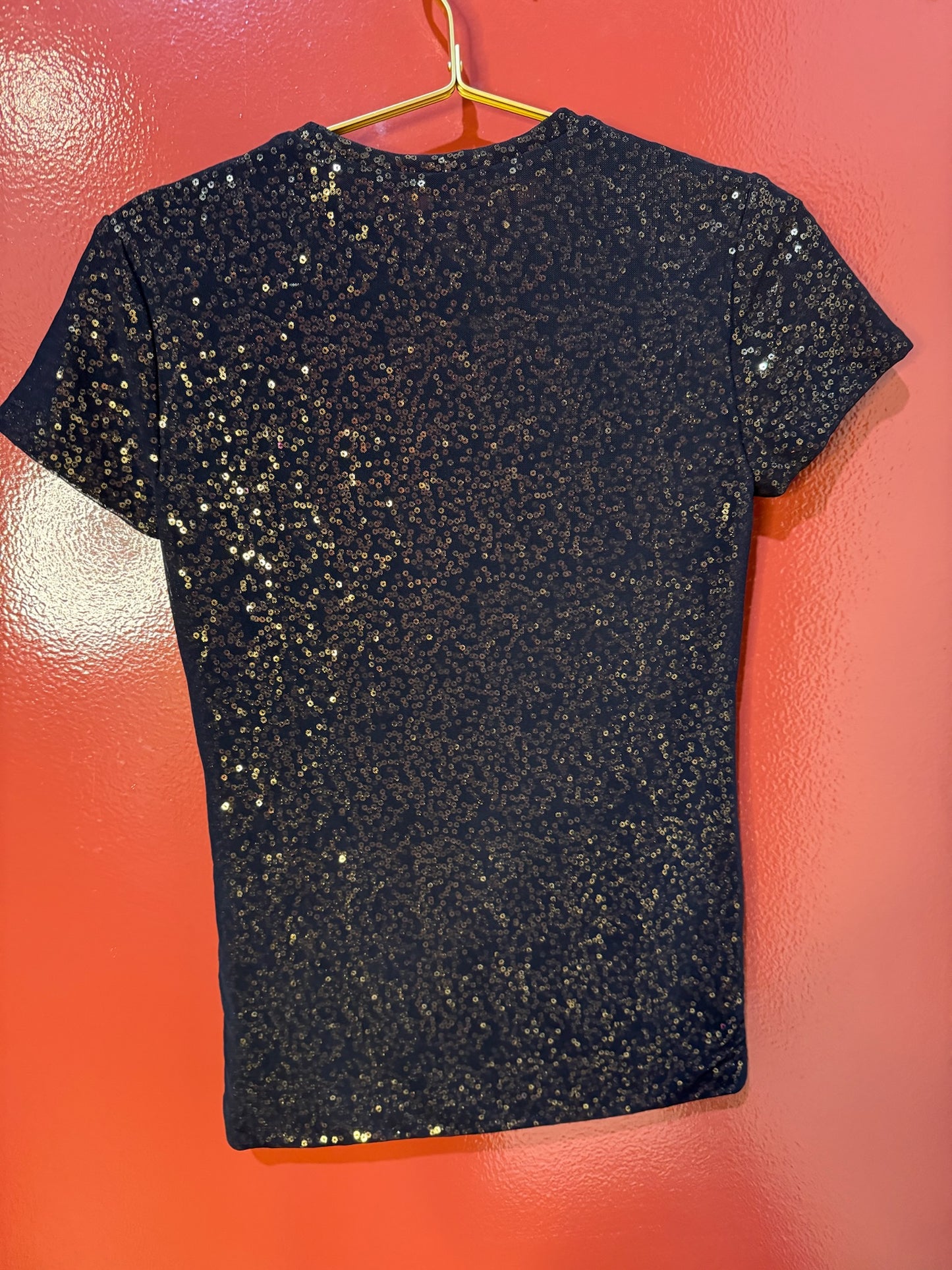 Ralph Lauren Sequins Gold & Black Top S