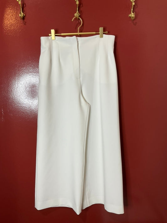 Lela Rose White Wide Leg Pant
