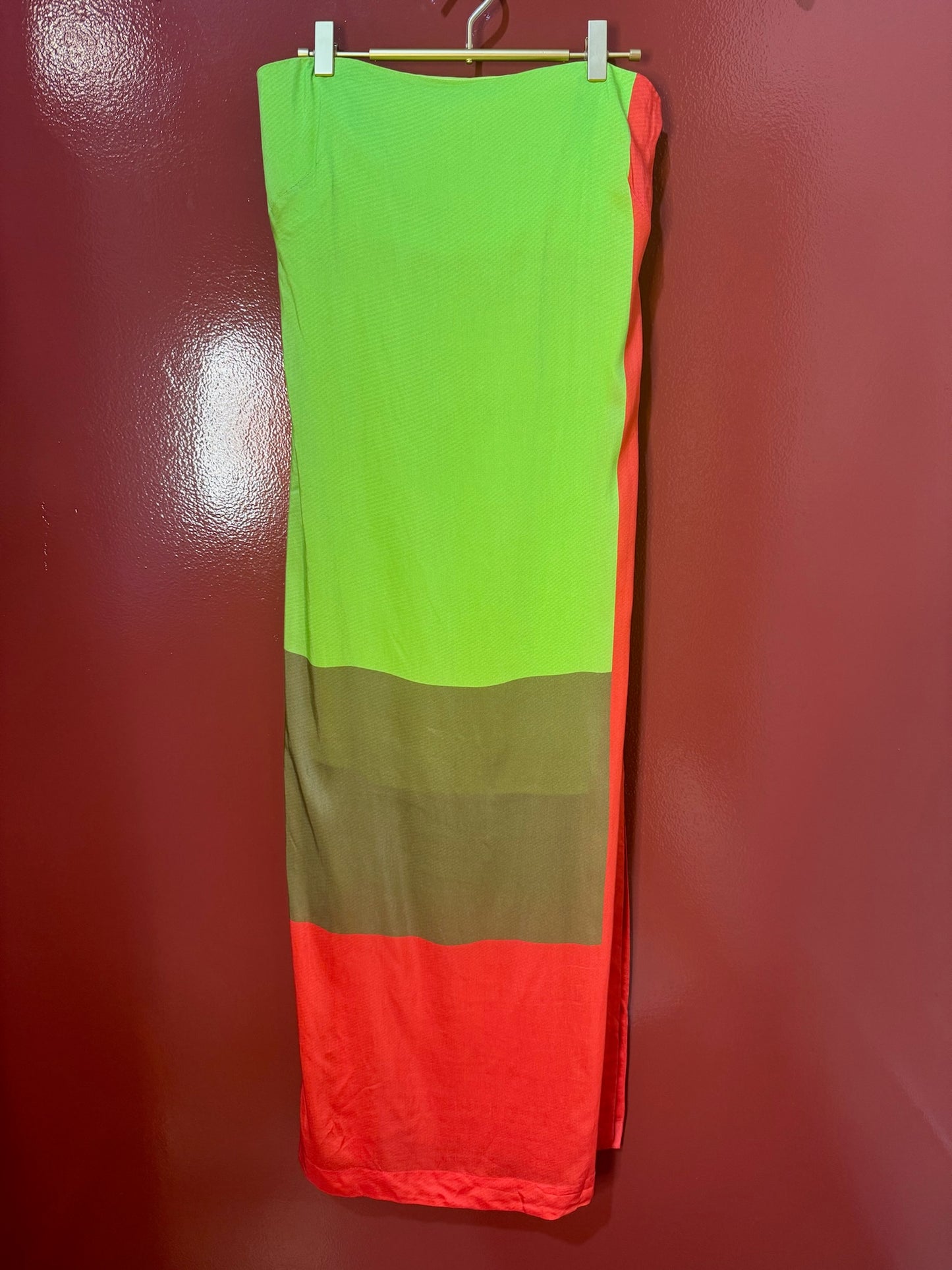 Vix Paula Long Red/Green Dress 4