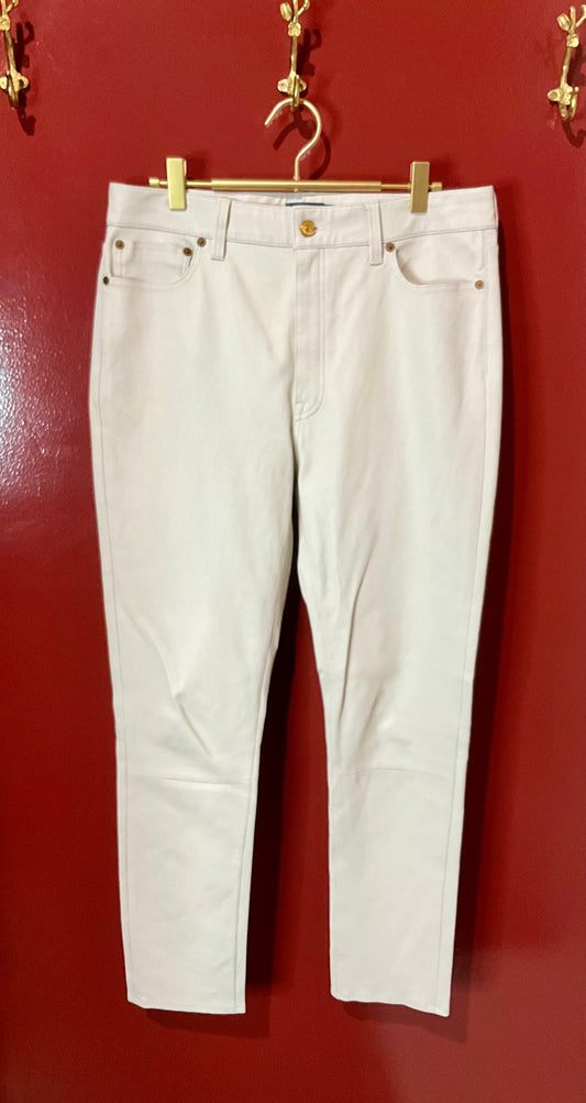 Polo Ralph Lauren White Leather Pants