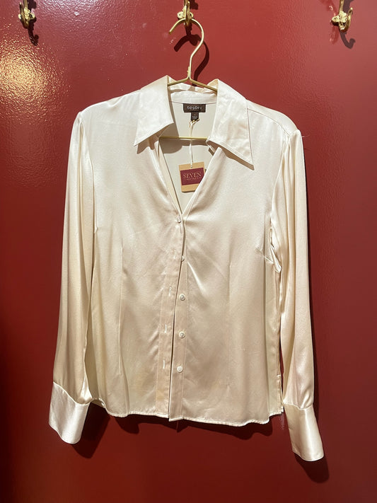 Tesori Cream Silk Blouse S