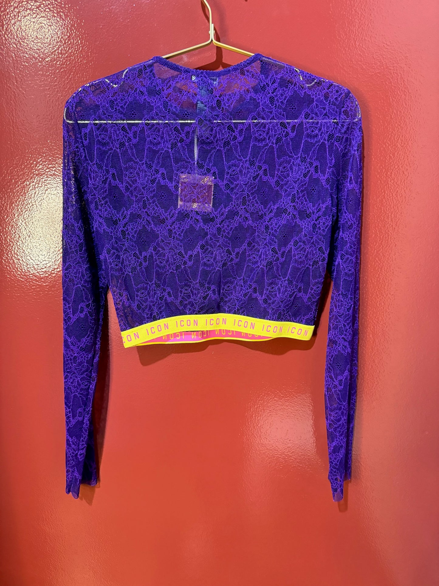 Dsquared2 Crop Top Purple Lace L