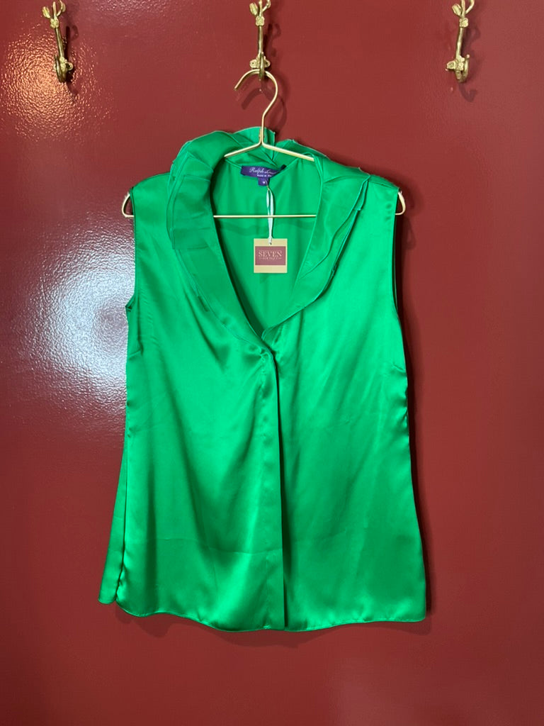 Ralph Lauren Green Silk Blouse 18