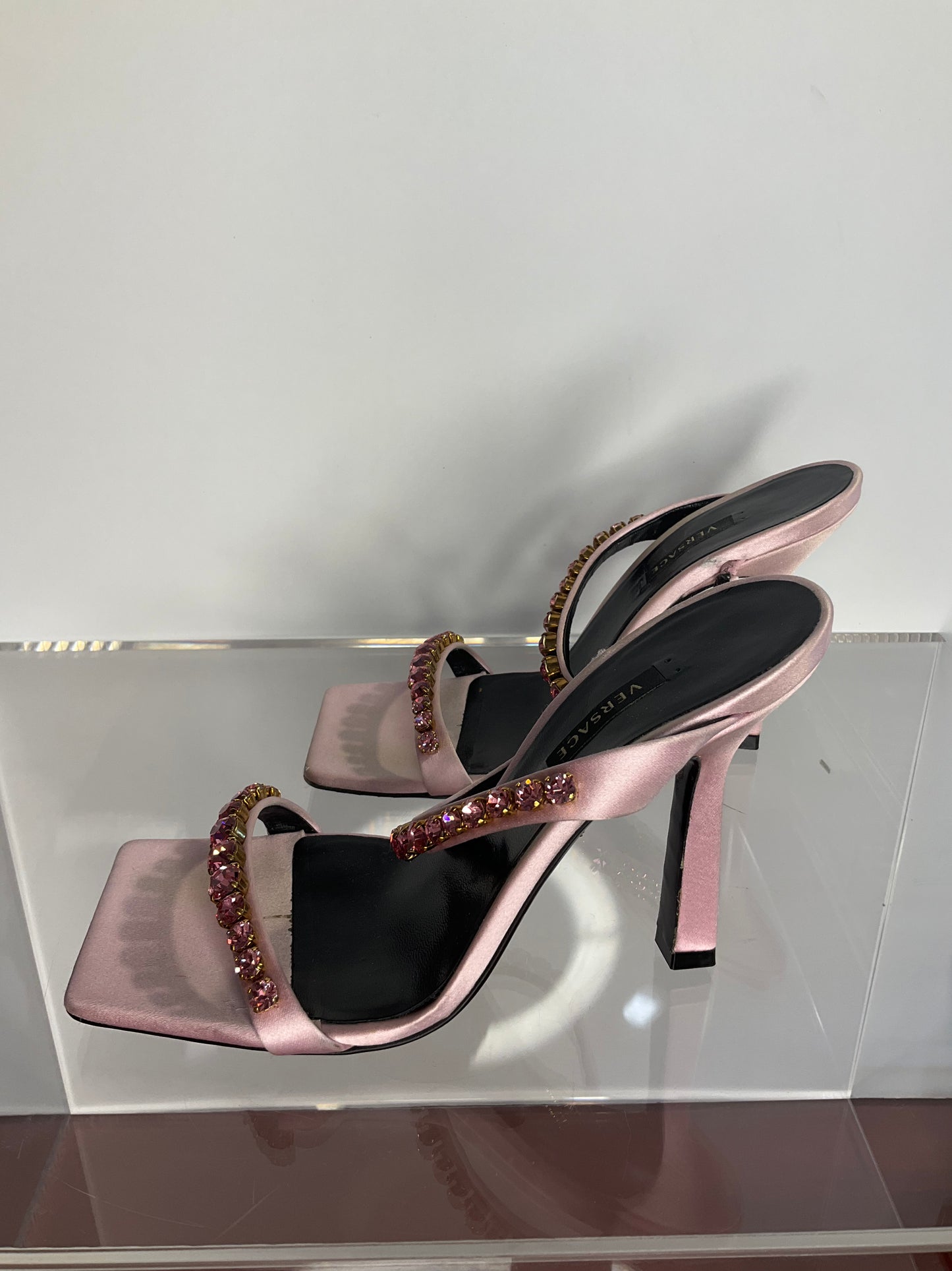 Versace Medusa Rhinstone Heels 36 1/2