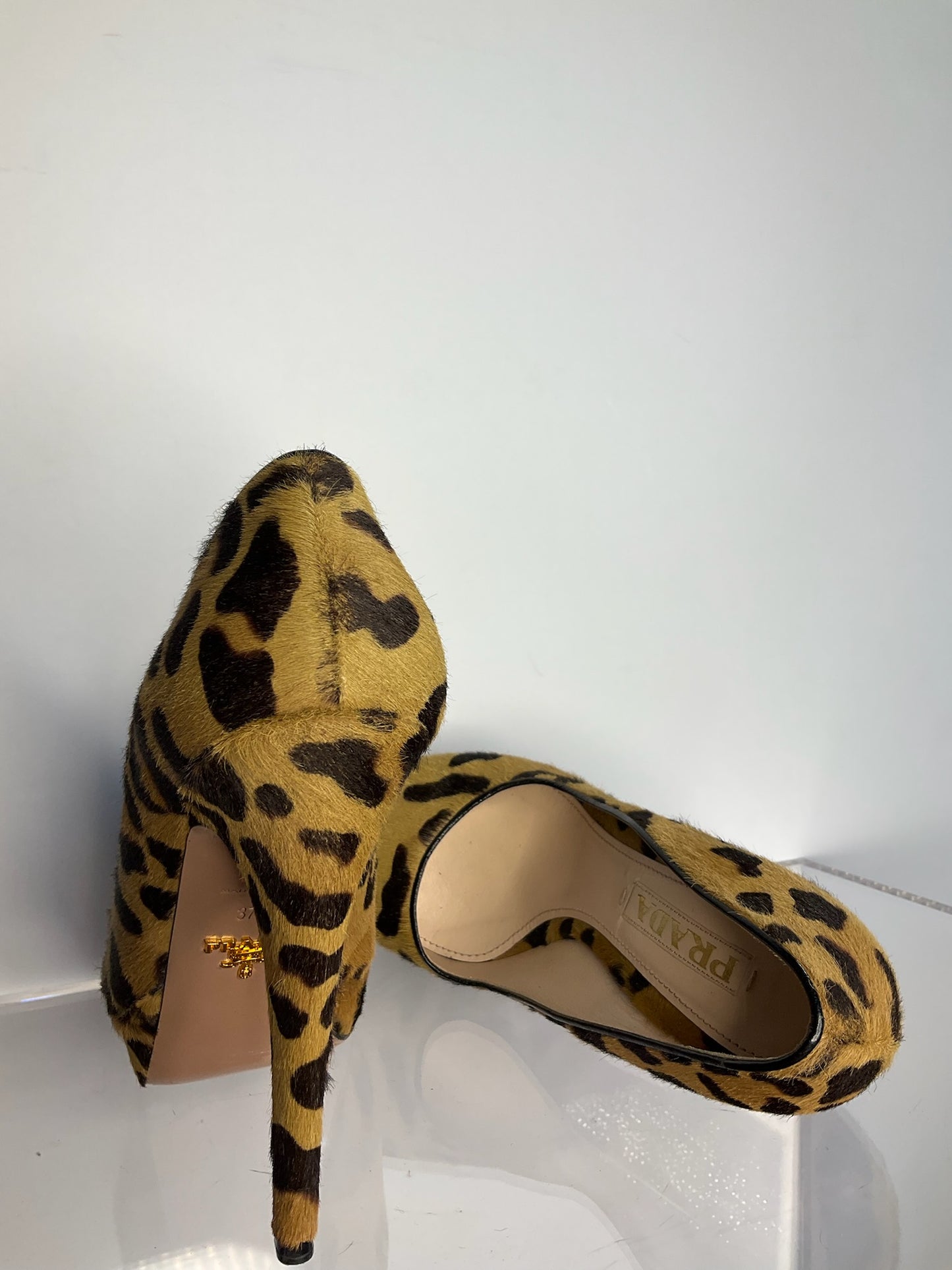 Prada Leopard Platform Heel 37.5