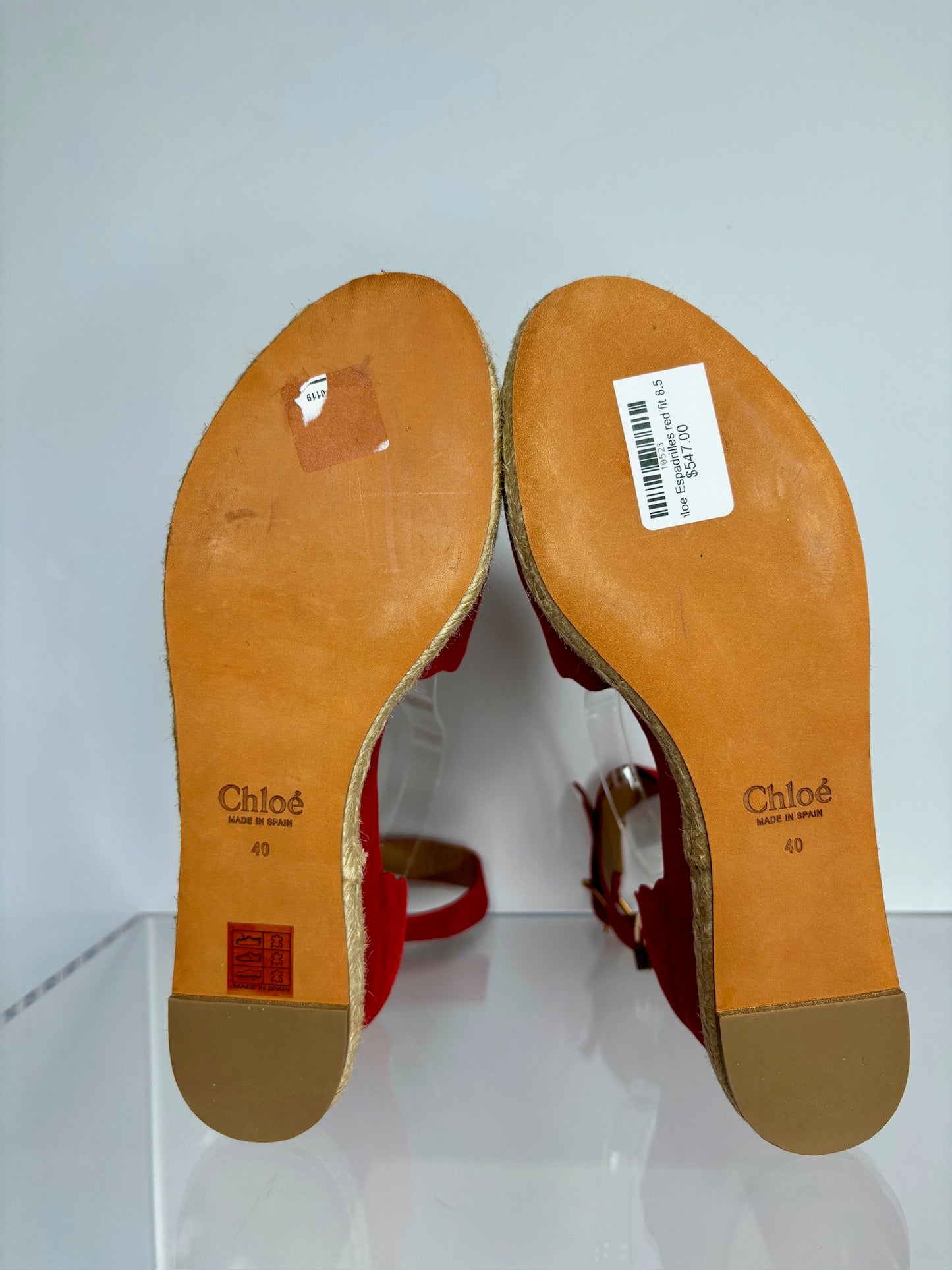 Chloe Red Scalloped Sandal 8.5