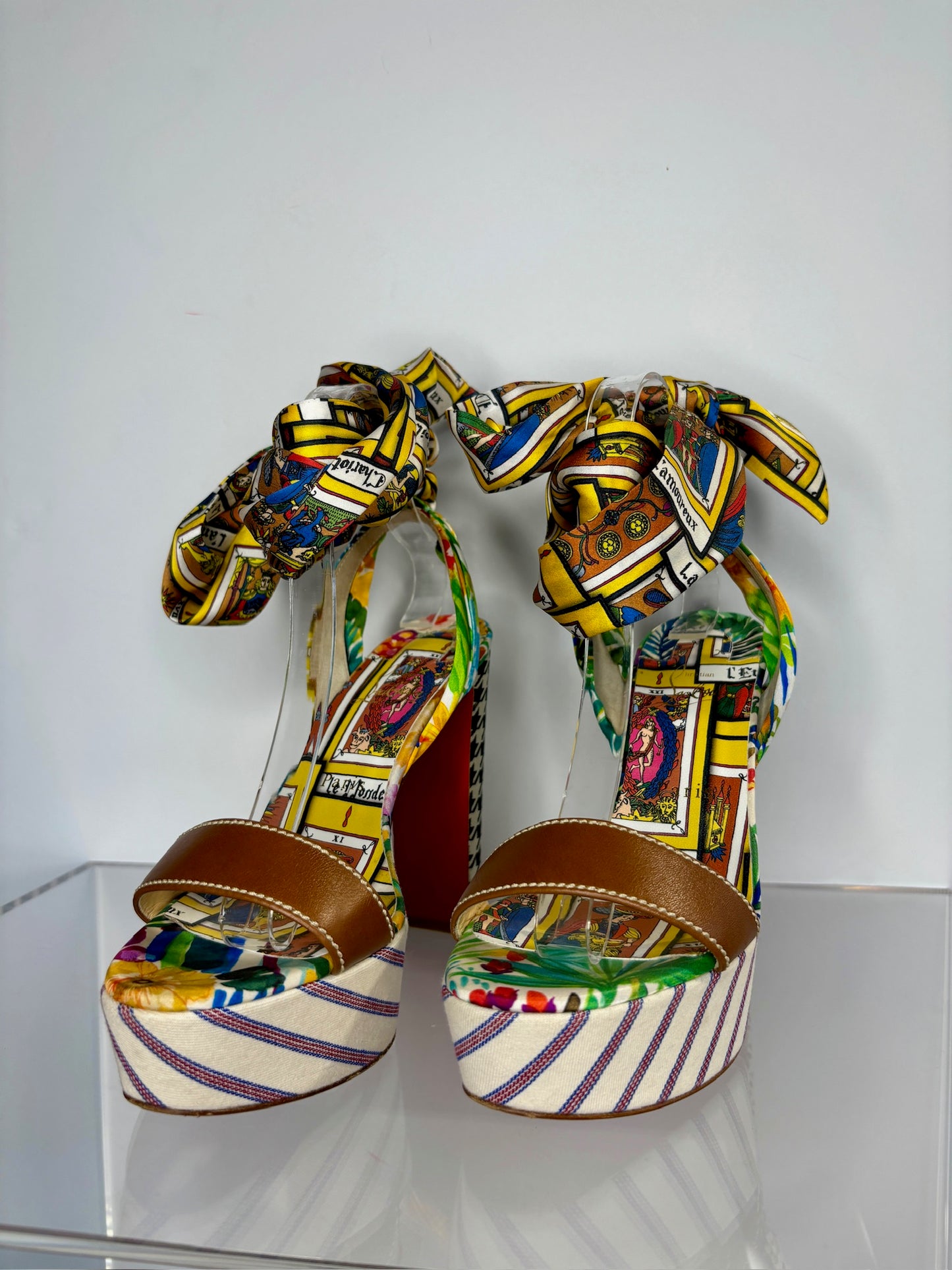 Christian Louboutin Multi Color Platform Heel 39